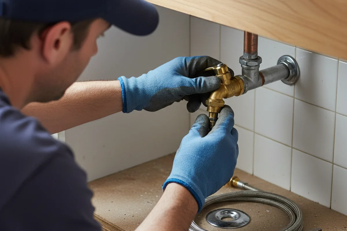Shutoff valve and fitting work during Faucet and Fixture Repair in Felton
